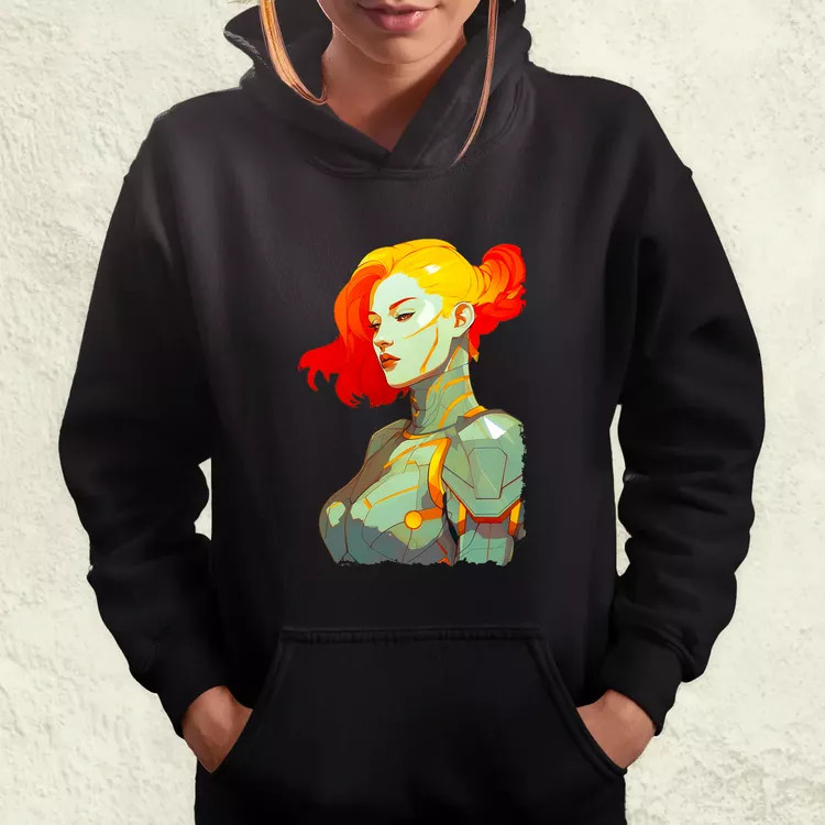 Pop art cyberpunk portré v11 női pulóver
