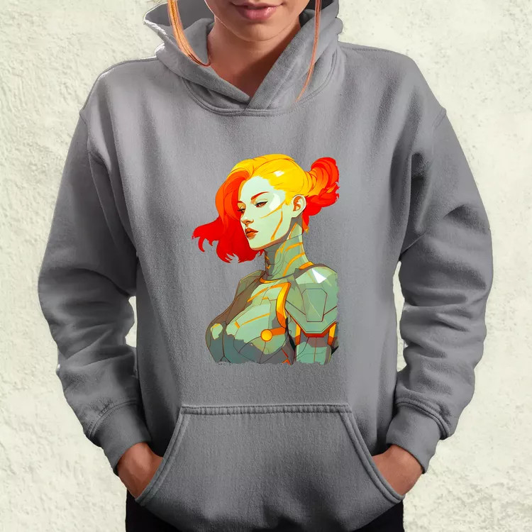 Pop art cyberpunk portré v11 női pulóver
