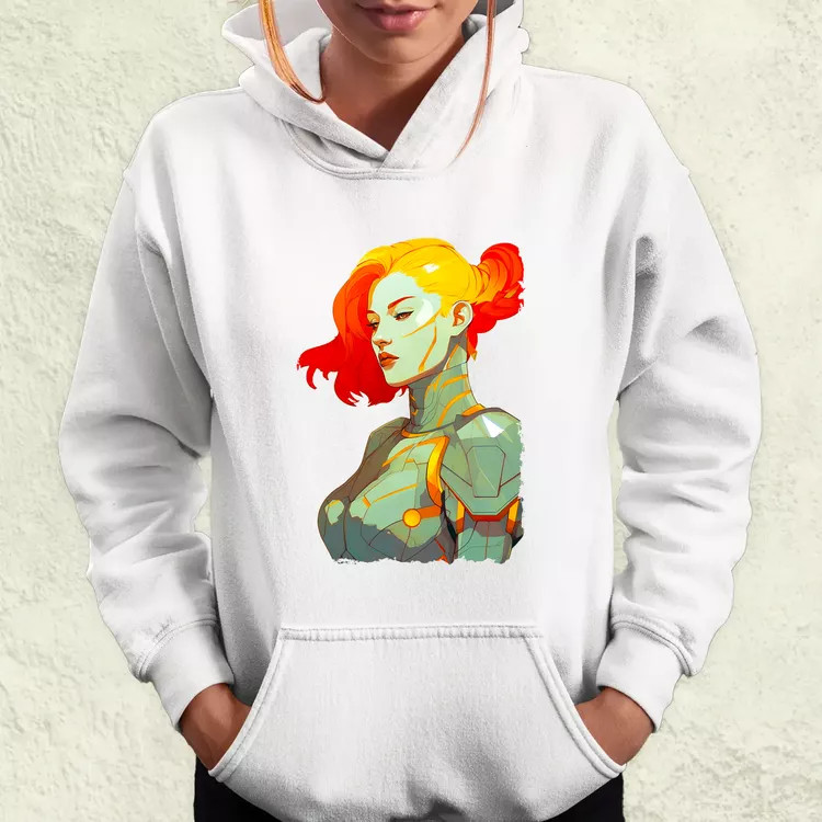 Pop art cyberpunk portré v11 női pulóver
