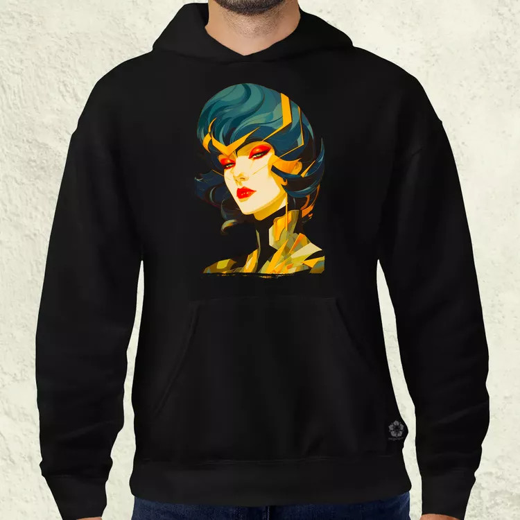 Pop art cyberpunk portré v3 férfi pulóver