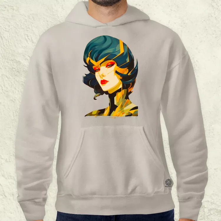 Pop art cyberpunk portré v3 férfi pulóver