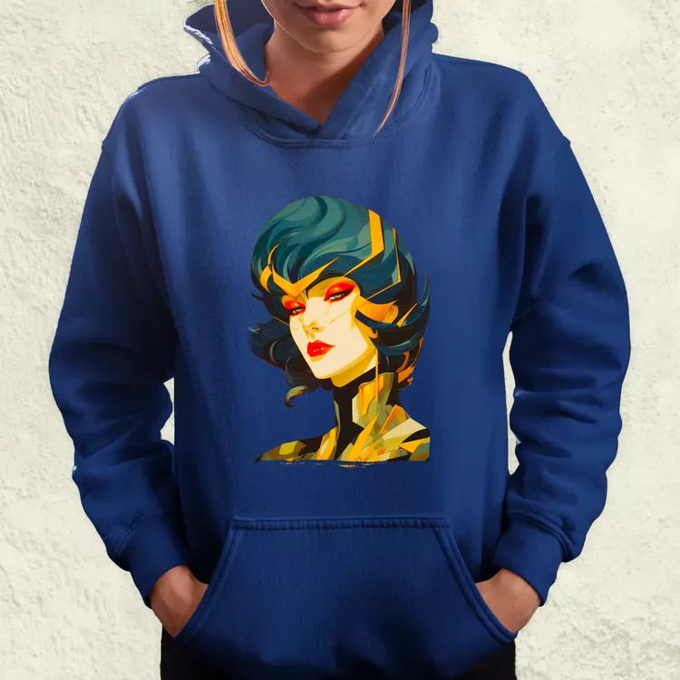Pop art cyberpunk portré v3 női pulóver