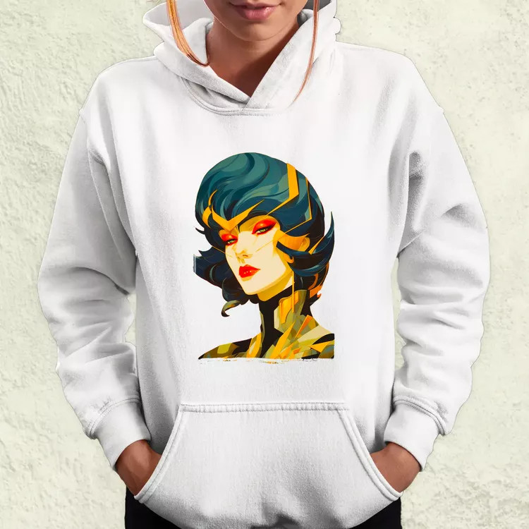 Pop art cyberpunk portré v3 női pulóver