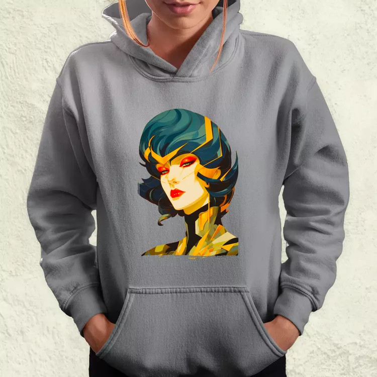 Pop art cyberpunk portré v3 női pulóver