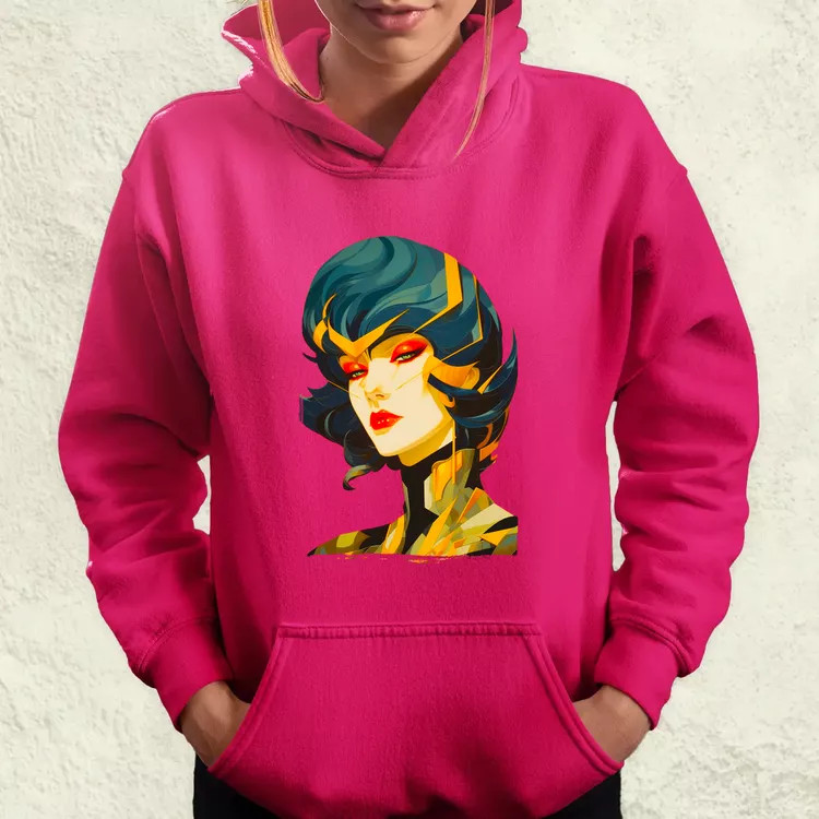 Pop art cyberpunk portré v3 női pulóver