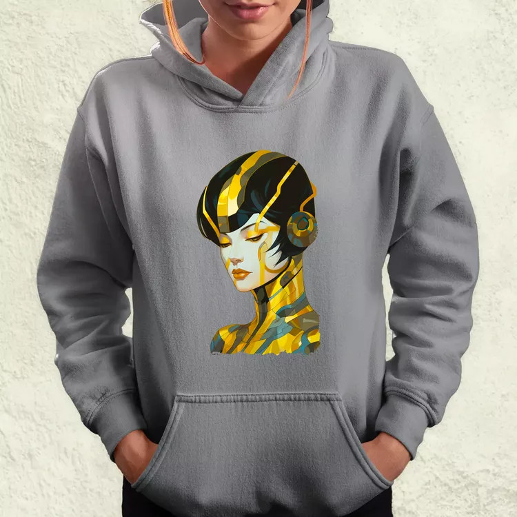 Pop art cyberpunk portré v9 női pulóver