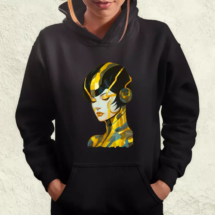 Pop art cyberpunk portré v9 női pulóver