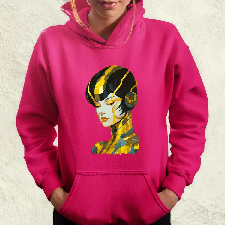 Pop art cyberpunk portré v9 női pulóver