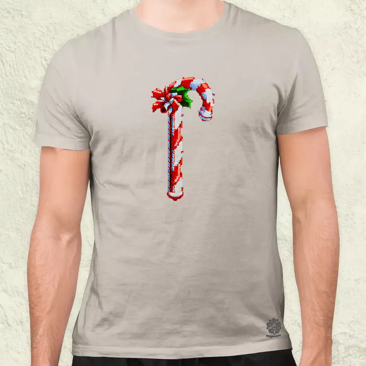Pixelart Candy cane férfi póló