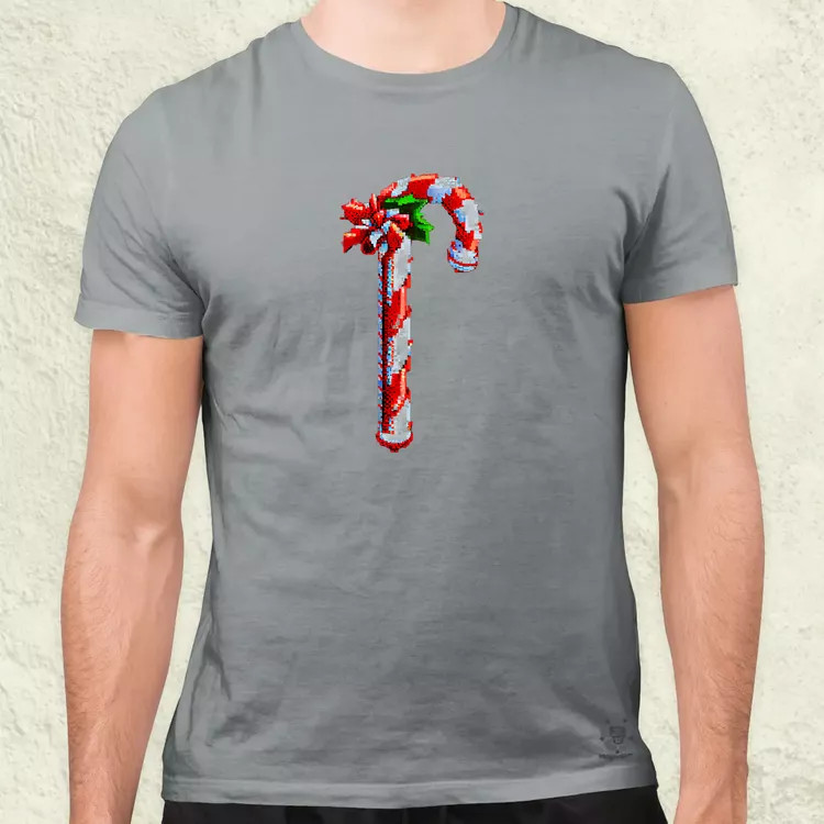 Pixelart Candy cane férfi póló