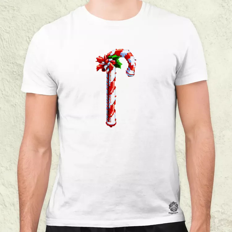 Pixelart Candy cane férfi póló