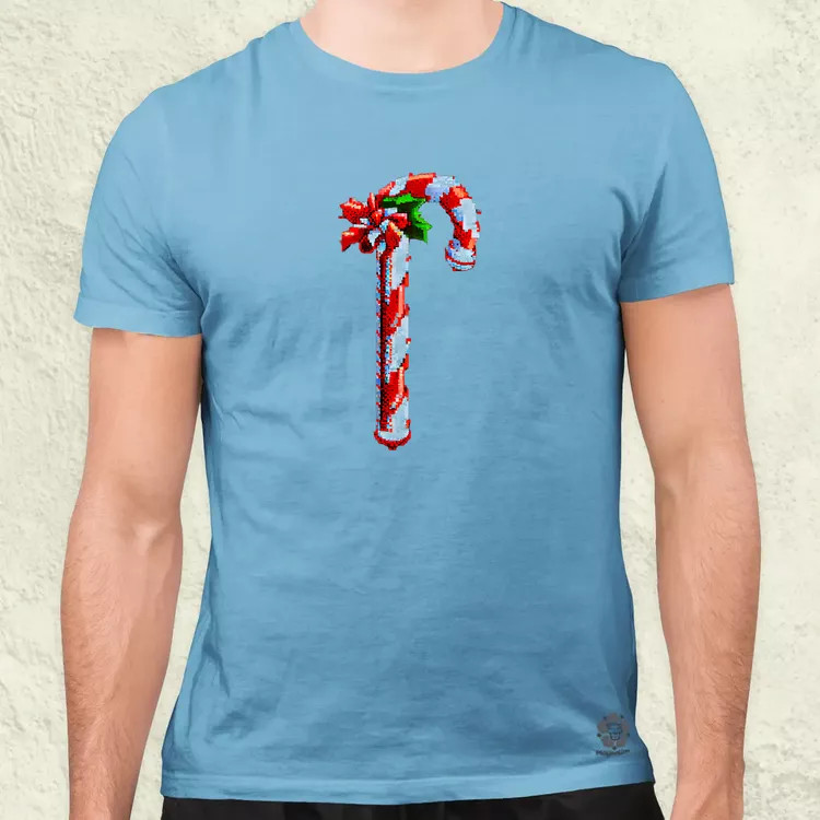 Pixelart Candy cane férfi póló