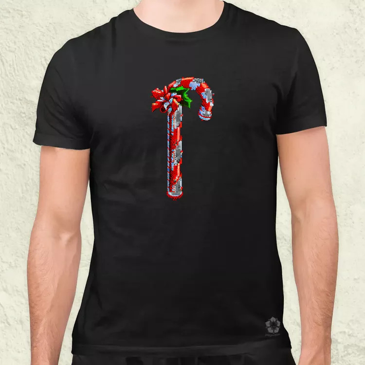 Pixelart Candy cane férfi póló