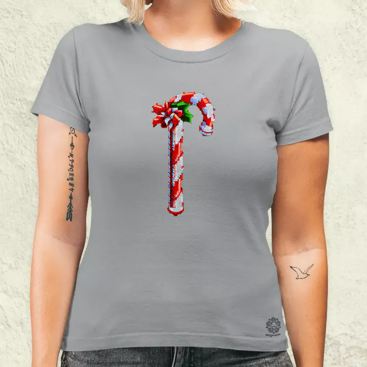 Pixelart Candy cane női póló