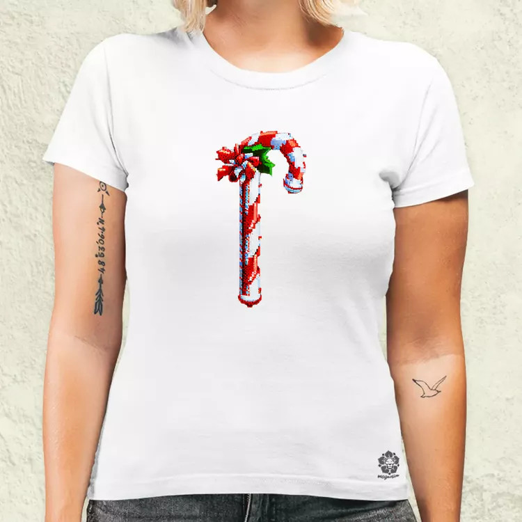 Pixelart Candy cane női póló