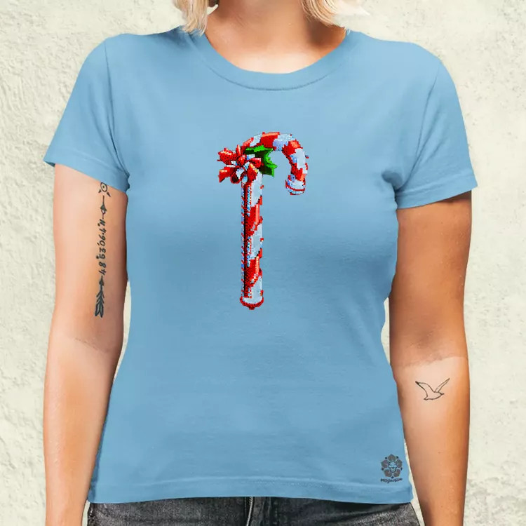 Pixelart Candy cane női póló