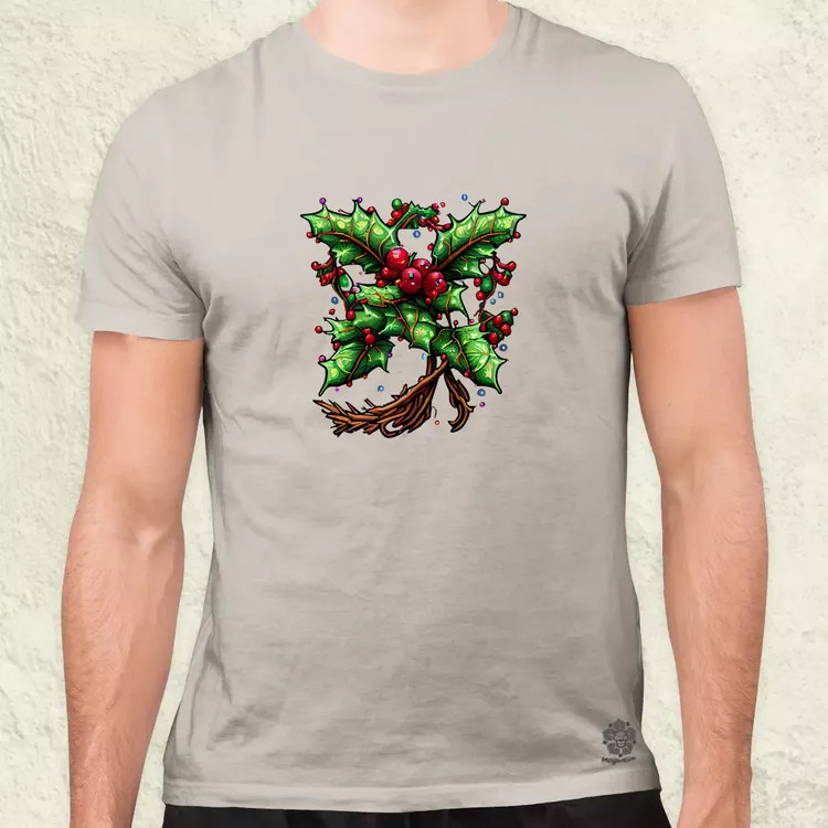 Pixelart fagyöngy kék férfi póló