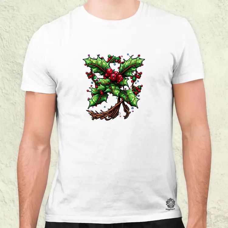Pixelart fagyöngy kék férfi póló
