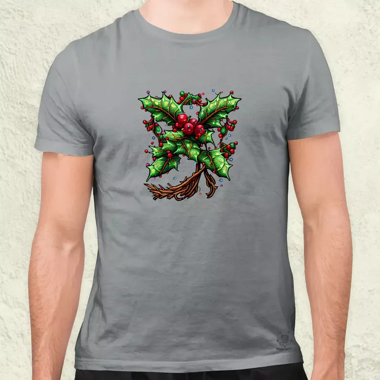 Pixelart fagyöngy kék férfi póló