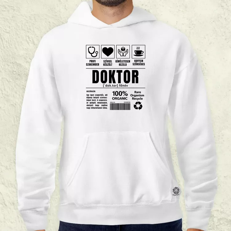 Doktor összetevői fekete férfi pulóver