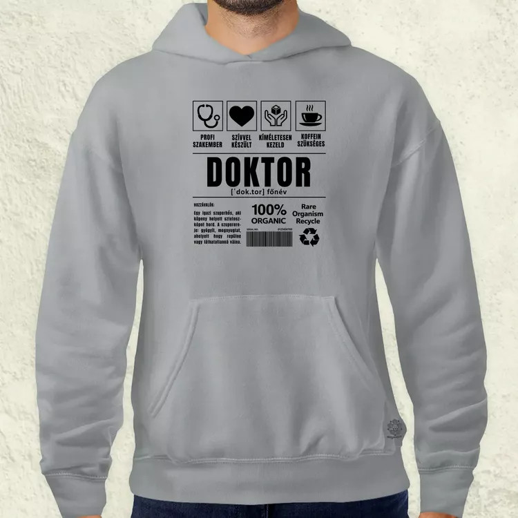 Doktor összetevői fekete férfi pulóver