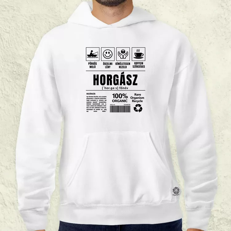 Horgász összetevői fekete férfi pulóver