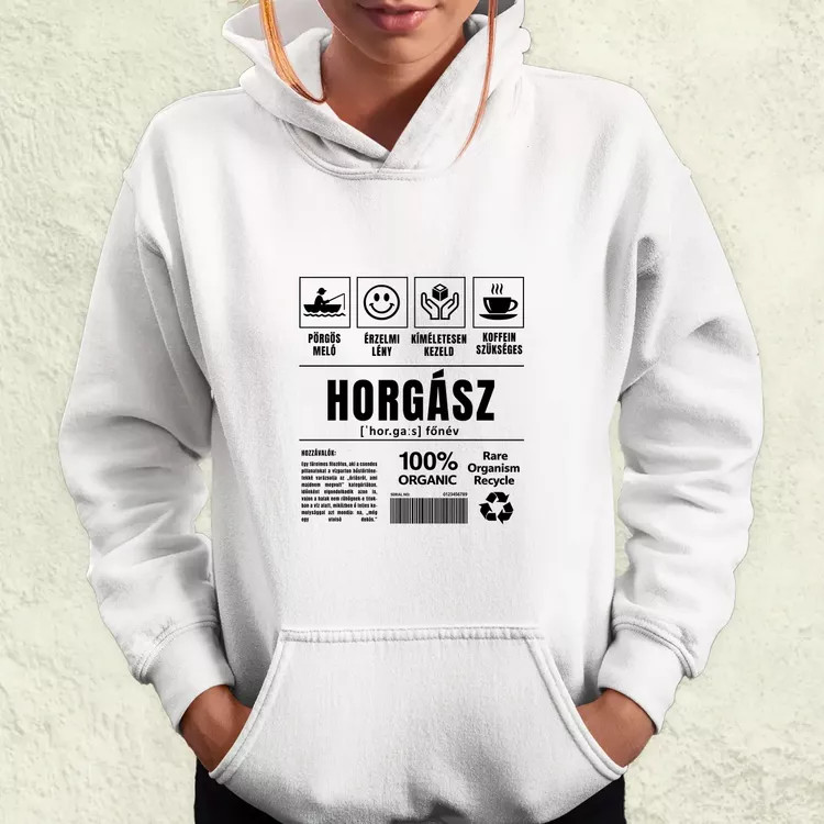 Horgász összetevői fekete női pulóver