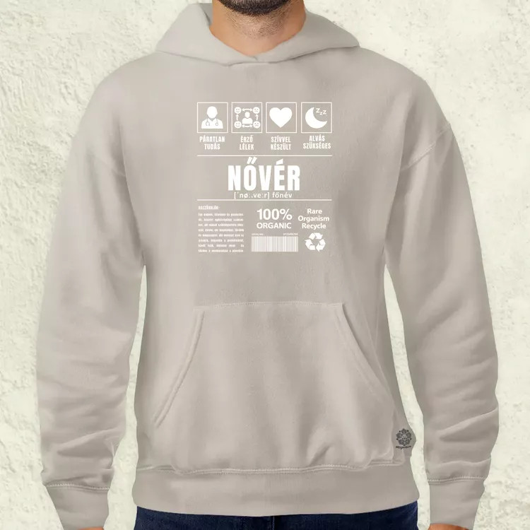 Nővér összetevői fehér férfi pulóver