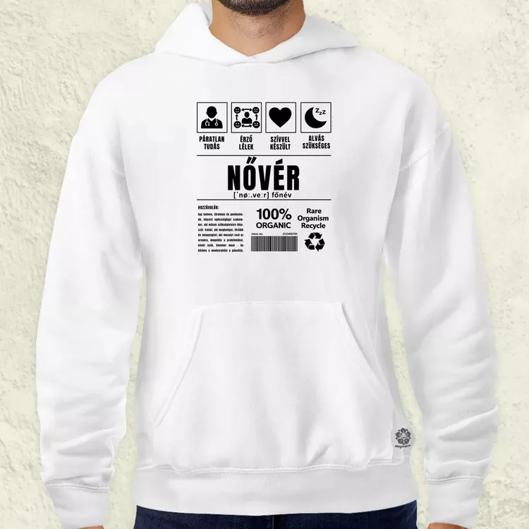 Nővér összetevői fekete férfi pulóver