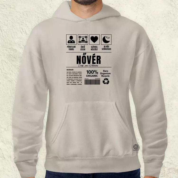 Nővér összetevői fekete férfi pulóver