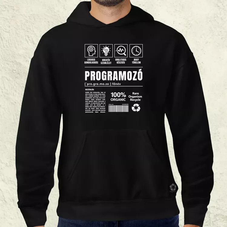 Programozó összetevői fehér férfi pulóver