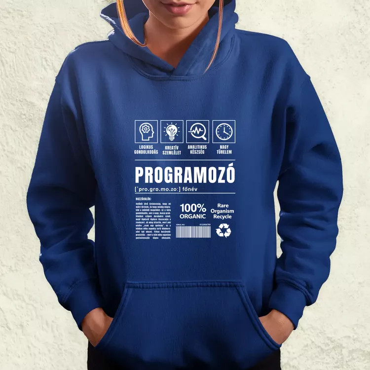 Programozó összetevői fehér női pulóver