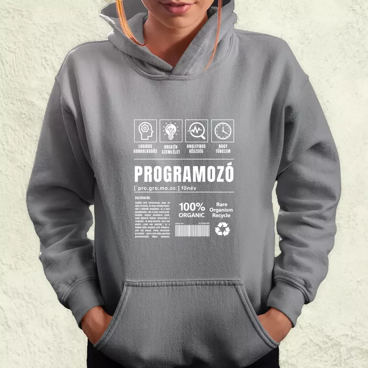 Programozó összetevői fehér női pulóver