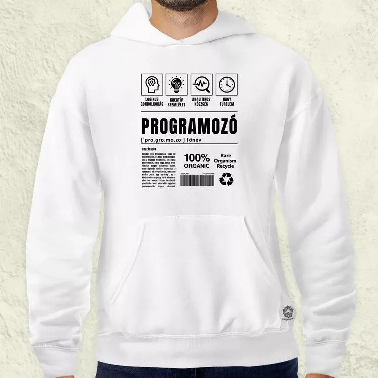 Programozó összetevői fekete férfi pulóver