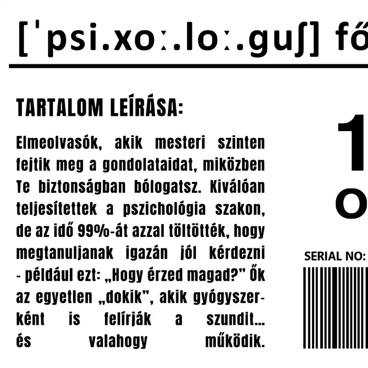 Pszichológus összetevői fekete női pulóver