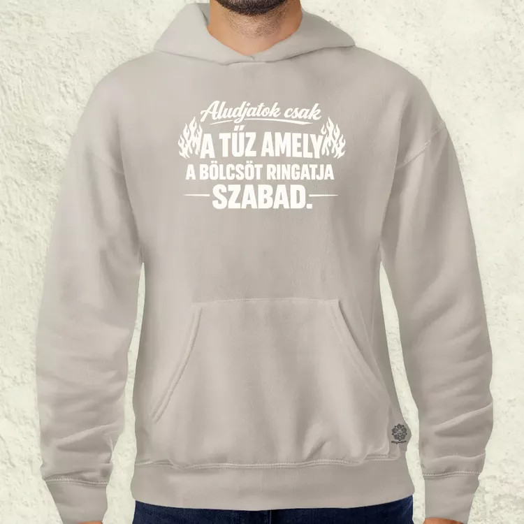 Aludjatok csak fehér férfi pulóver