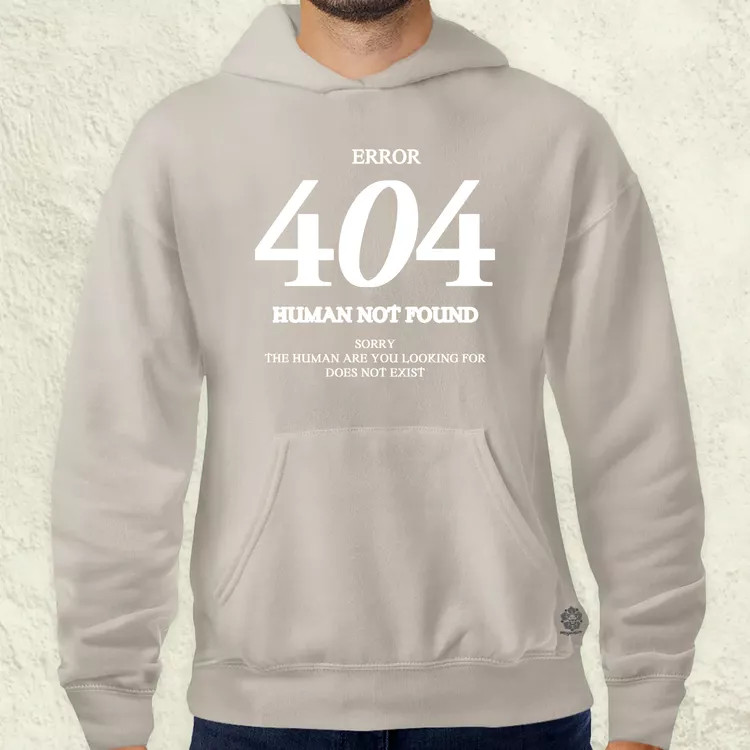 Human not found fehér férfi pulóver