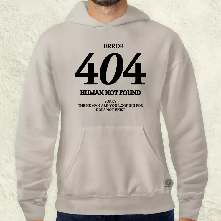 Human not found fekete férfi pulóver