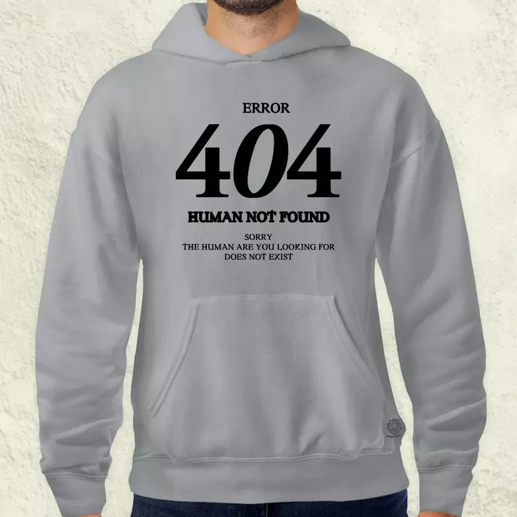Human not found fekete férfi pulóver