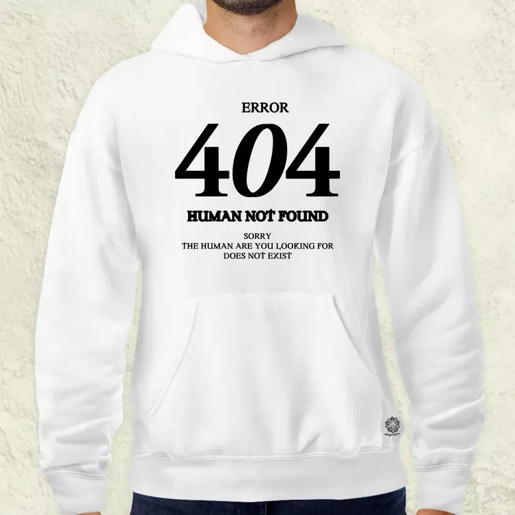 Human not found fekete férfi pulóver