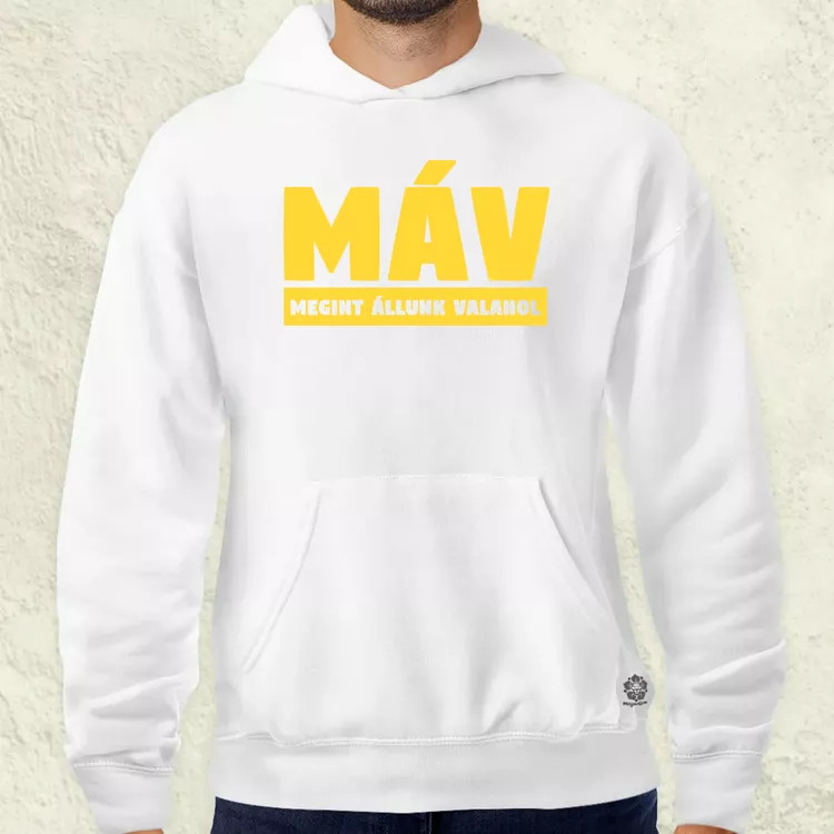 MÁV sárga férfi pulóver