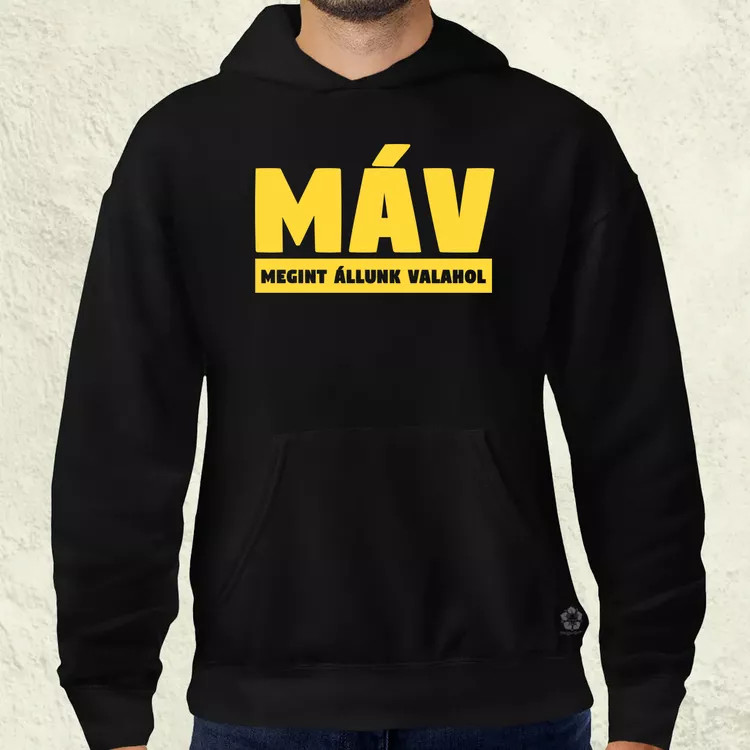MÁV sárga férfi pulóver