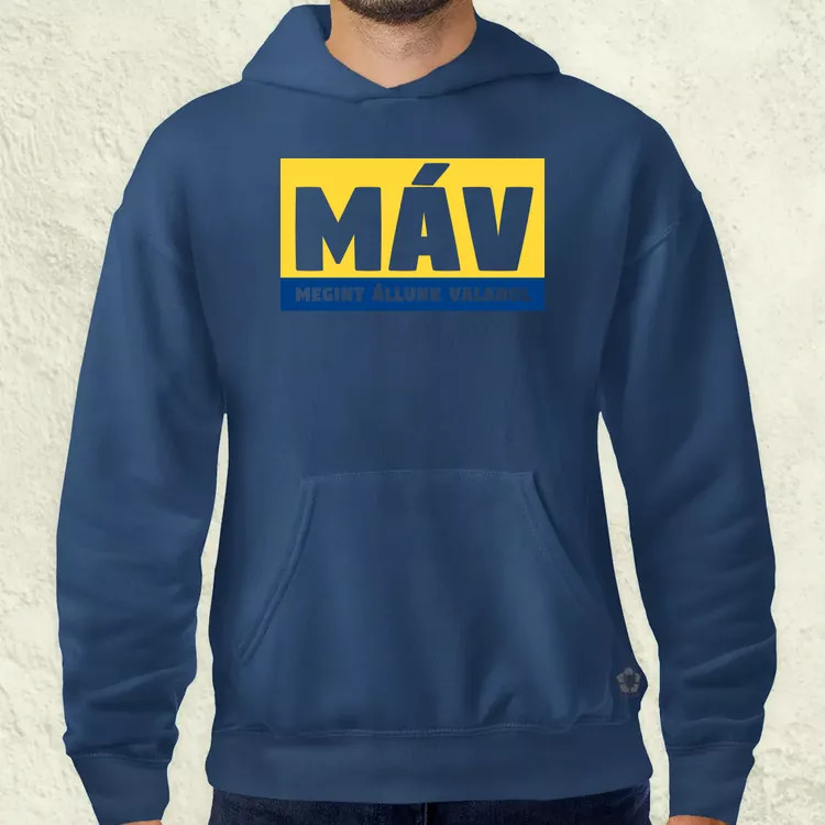 MÁV színes sárga férfi pulóver