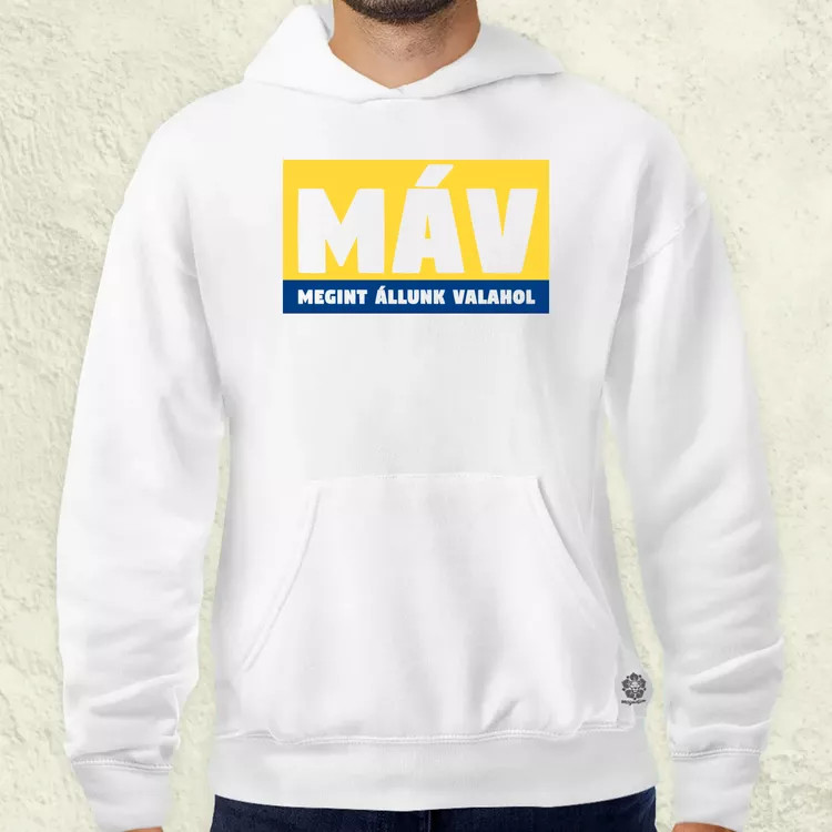 MÁV színes sárga férfi pulóver