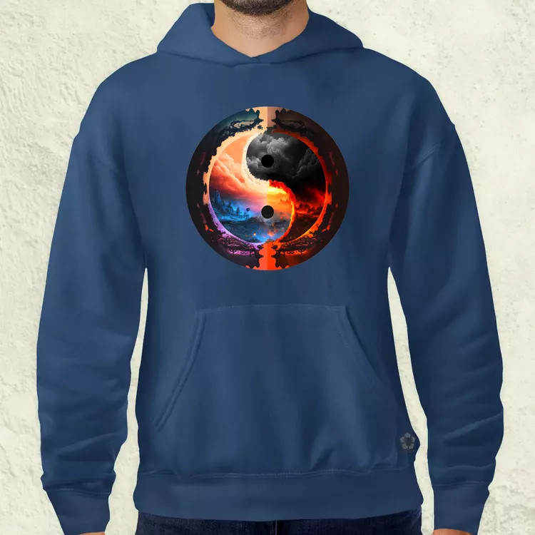Pokol és menny Yin és Yang v1 férfi pulóver