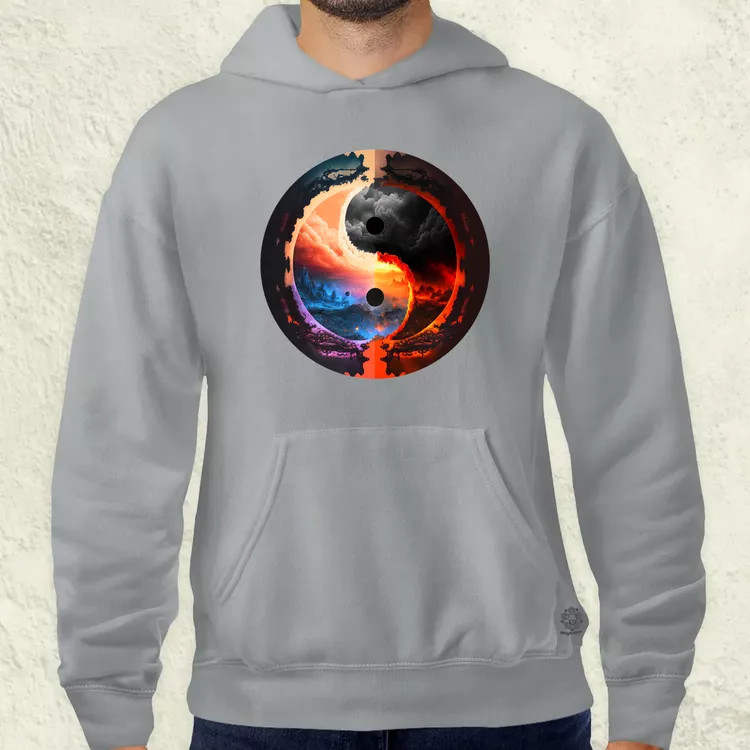 Pokol és menny Yin és Yang v1 férfi pulóver