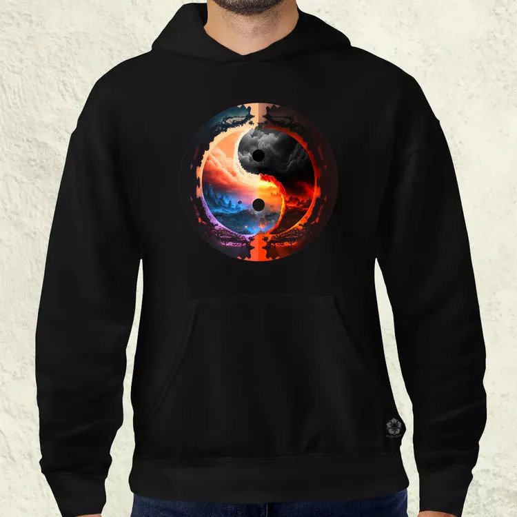 Pokol és menny Yin és Yang v1 férfi pulóver