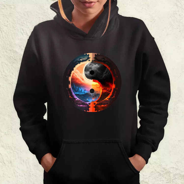 Pokol és menny Yin és Yang v1 női pulóver