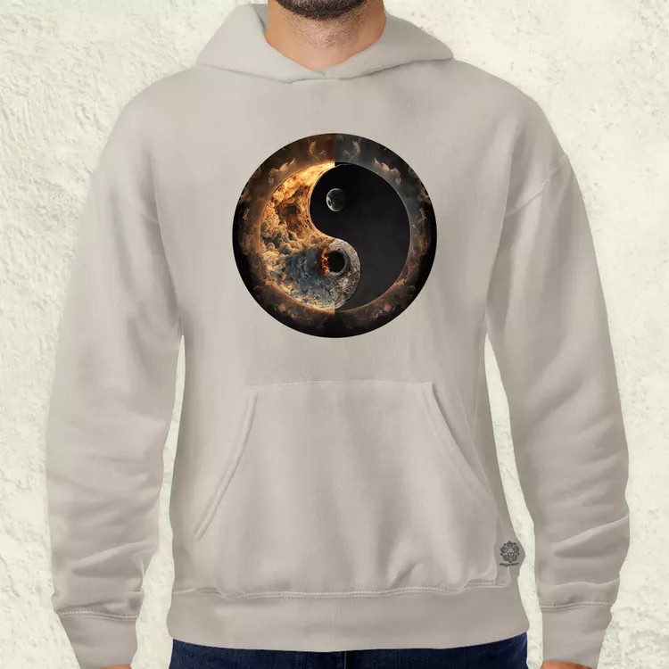 Pokol és menny Yin és Yang v2 férfi pulóver