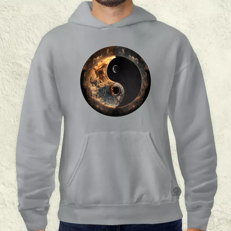 Pokol és menny Yin és Yang v2 férfi pulóver